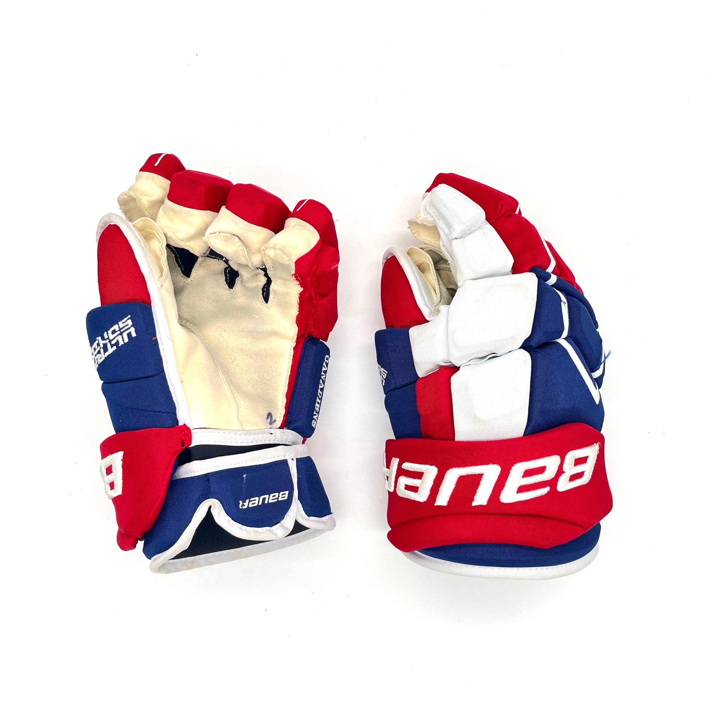 Bauer Supreme Ultrasonic - Gant d'occasion NHL Pro Stock - Canadiens de Montréal (Bleu/Rouge/Blanc)